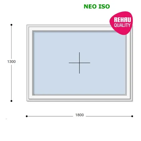 180x130 Műanyag ablak, Egyszárnyú, Fix Ablakszárnyban, Neo Iso Rehau