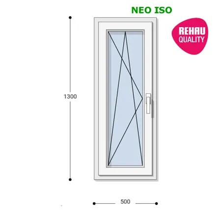 50x130 Műanyag ablak, Egyszárnyú, Bukó/Nyíló, Neo Iso Rehau