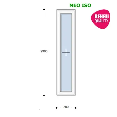 50x230 Műanyag ablak, Egyszárnyú, Fix Ablakszárnyban, Neo Iso Rehau
