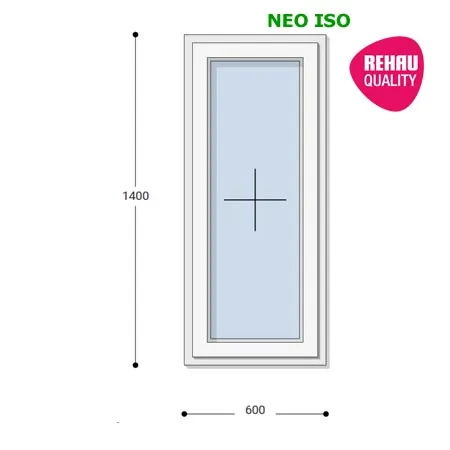 60x140 Műanyag ablak, Egyszárnyú, Fix Ablakszárnyban, Neo Iso Rehau