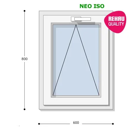 60x80 Műanyag ablak, Egyszárnyú, Bukó, Neo Iso Rehau