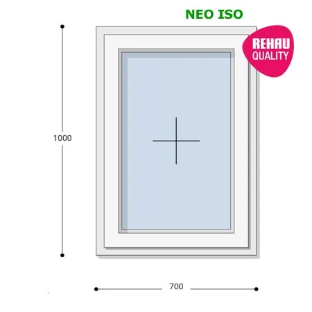 70x100 Műanyag ablak, Egyszárnyú, Fix Ablakszárnyban, Neo Iso Rehau