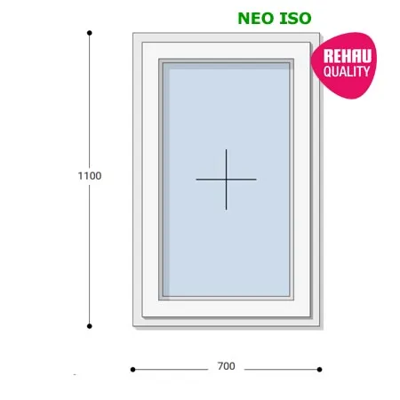70x110 Műanyag ablak, Egyszárnyú, Fix Ablakszárnyban, Neo Iso Rehau