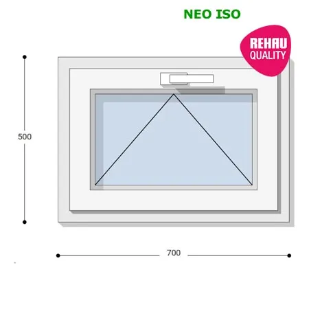 70x50 Műanyag ablak, Egyszárnyú, Bukó, Neo Iso Rehau