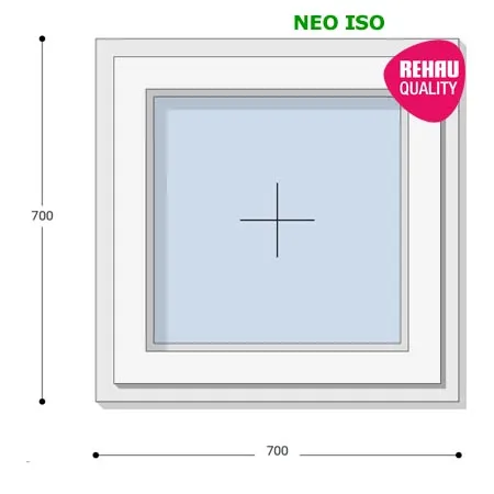 70x70 Műanyag ablak, Egyszárnyú, Fix Ablakszárnyban, Neo Iso Rehau