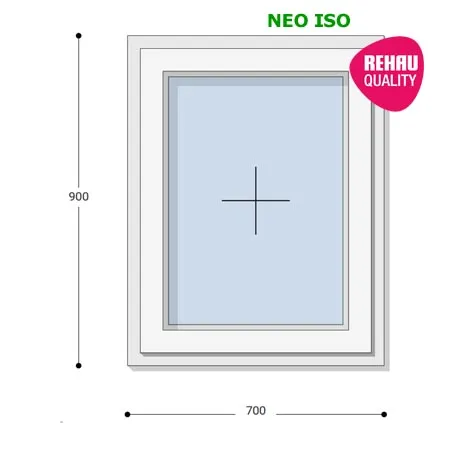 70x90 Műanyag ablak, Egyszárnyú, Fix Ablakszárnyban, Neo Iso Rehau