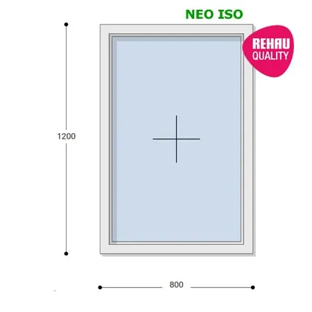 80x120 Műanyag ablak, Egyszárnyú, Fix, Neo Iso Rehau