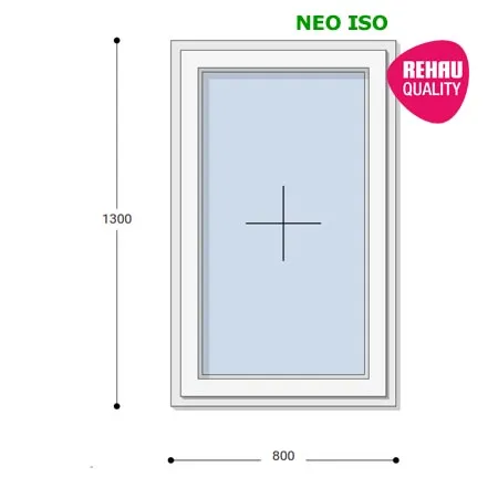 80x130 Műanyag ablak, Egyszárnyú, Fix Ablakszárnyban, Neo Iso Rehau