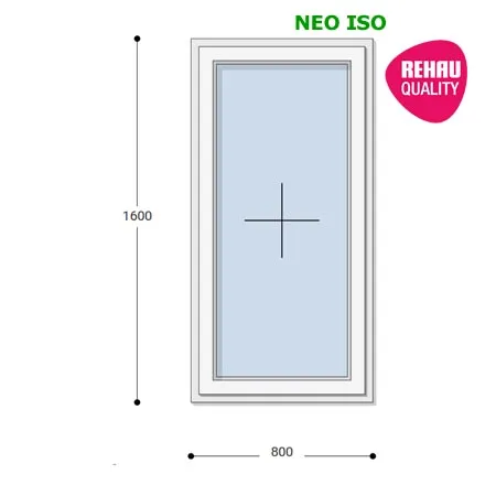 80x160 Műanyag ablak, Egyszárnyú, Fix Ablakszárnyban, Neo Iso Rehau