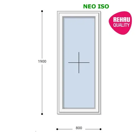 80x190 Műanyag ablak, Egyszárnyú, Fix Ablakszárnyban, Neo Iso Rehau