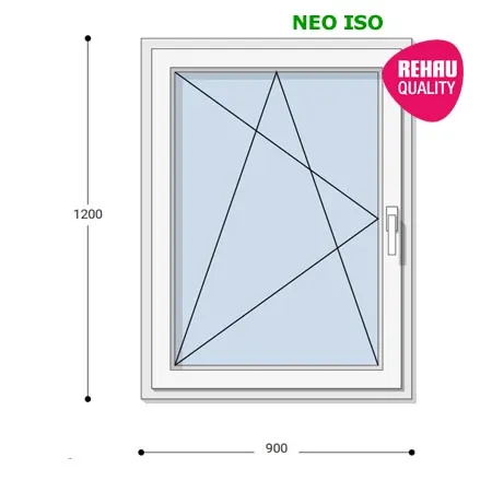 90x120 Műanyag ablak, Egyszárnyú, Bukó/Nyíló, Neo Iso Rehau