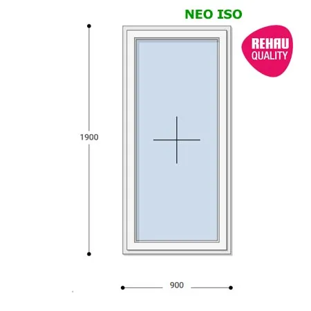 90x190 Műanyag ablak, Egyszárnyú, Fix Ablakszárnyban, Neo Iso Rehau