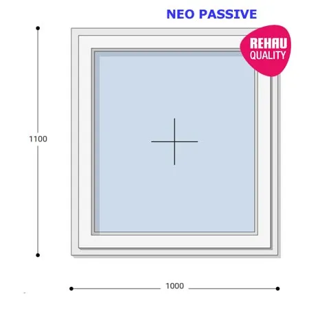 100x110 Műanyag ablak, Egyszárnyú, Fix Ablakszárnyban, Neo Passive Rehau