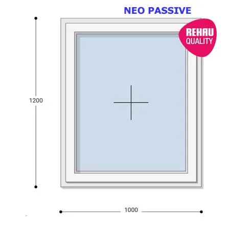 100x120 Műanyag ablak, Egyszárnyú, Fix Ablakszárnyban, Neo Passive Rehau