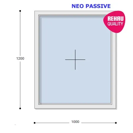 100x120 Műanyag ablak, Egyszárnyú, Fix, Neo Passive Rehau