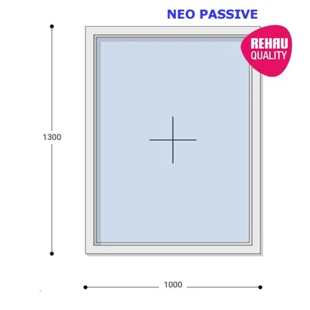 100x130 Műanyag ablak, Egyszárnyú, Fix, Neo Passive Rehau
