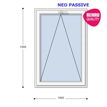 100x150 Műanyag ablak, Egyszárnyú, Bukó, Neo Passive Rehau