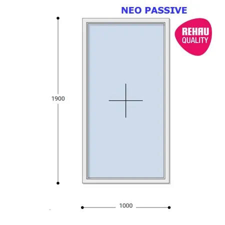 100x190 Műanyag ablak, Egyszárnyú, Fix, Neo Passive Rehau