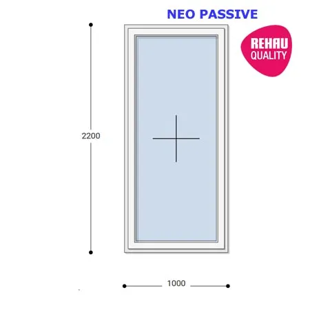 100x220 Műanyag ablak, Egyszárnyú, Fix Ablakszárnyban, Neo Passive Rehau