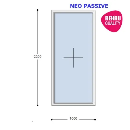 100x220 Műanyag ablak, Egyszárnyú, Fix, Neo Passive Rehau