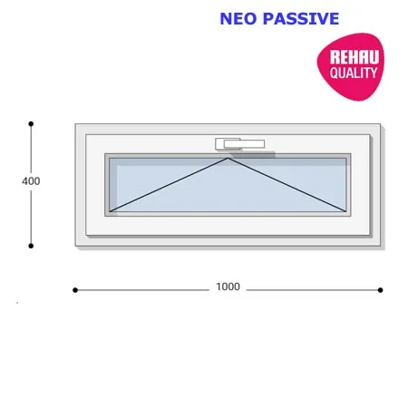 100x40 Műanyag ablak, Egyszárnyú, Bukó, Neo Passive Rehau
