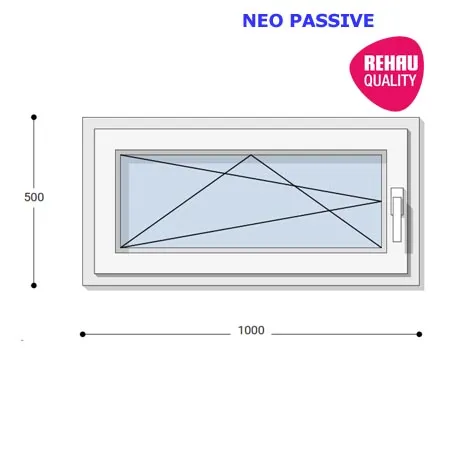 100x50 Műanyag ablak, Egyszárnyú, Bukó/Nyíló, Neo Passive Rehau