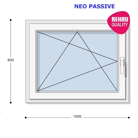 100x80 Műanyag ablak, Egyszárnyú, Bukó/Nyíló, Neo Passive Rehau