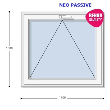 110x100 Műanyag ablak, Egyszárnyú, Bukó, Neo Passive Rehau