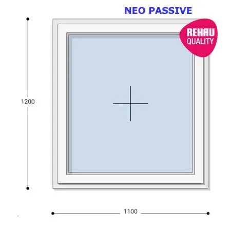110x120 Műanyag ablak, Egyszárnyú, Fix Ablakszárnyban, Neo Passive Rehau