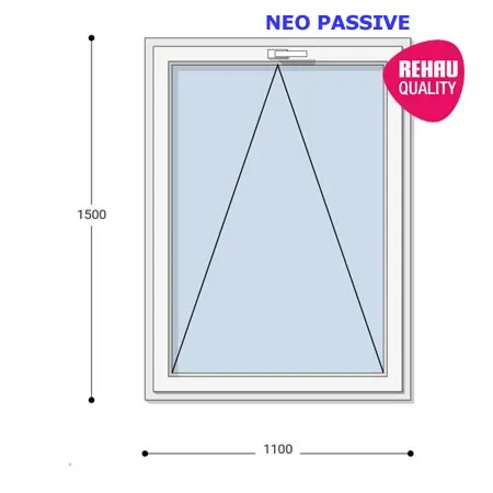 110x150 Műanyag ablak, Egyszárnyú, Bukó, Neo Passive Rehau