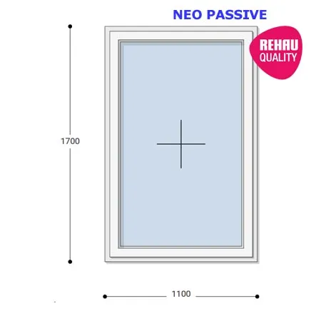 110x170 Műanyag ablak, Egyszárnyú, Fix Ablakszárnyban, Neo Passive Rehau