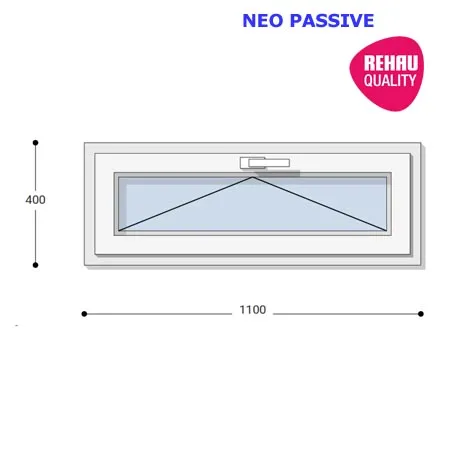 110x40 Műanyag ablak, Egyszárnyú, Bukó, Neo Passive Rehau