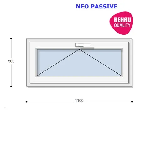 110x50 Műanyag ablak, Egyszárnyú, Bukó, Neo Passive Rehau