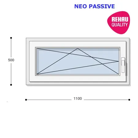 110x50 Műanyag ablak, Egyszárnyú, Bukó/Nyíló, Neo Passive Rehau