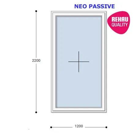 120x220 Műanyag ablak, Egyszárnyú, Fix Ablakszárnyban, Neo Passive Rehau