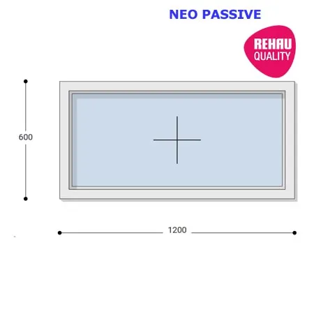 120x60 Műanyag ablak, Egyszárnyú, Fix, Neo Passive Rehau