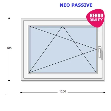 120x90 Műanyag ablak, Egyszárnyú, Bukó/Nyíló, Neo Passive Rehau