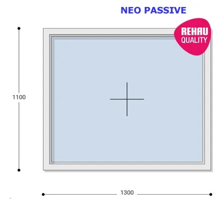 130x110 Műanyag ablak, Egyszárnyú, Fix, Neo Passive Rehau
