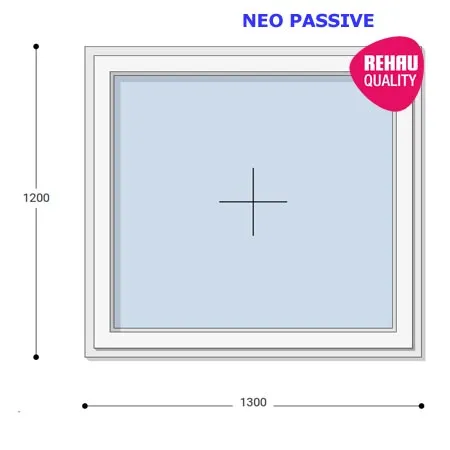 130x120 Műanyag ablak, Egyszárnyú, Fix Ablakszárnyban, Neo Passive Rehau