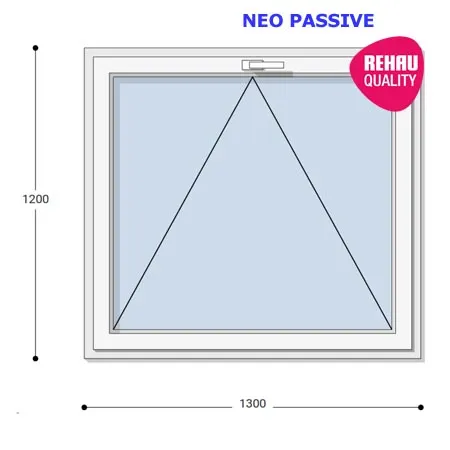 130x120 Műanyag ablak, Egyszárnyú, Bukó, Neo Passive Rehau