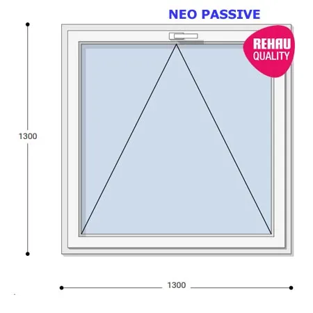 130x130 Műanyag ablak, Egyszárnyú, Bukó, Neo Passive Rehau