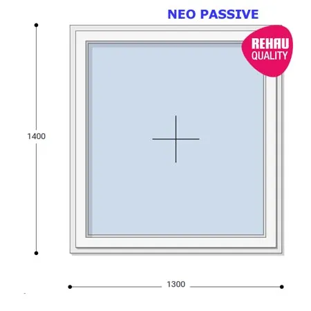 130x140 Műanyag ablak, Egyszárnyú, Fix Ablakszárnyban, Neo Passive Rehau