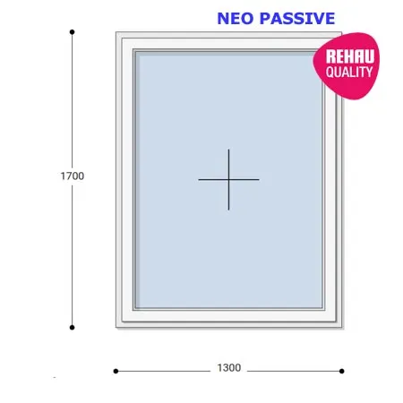 130x170 Műanyag ablak, Egyszárnyú, Fix Ablakszárnyban, Neo Passive Rehau