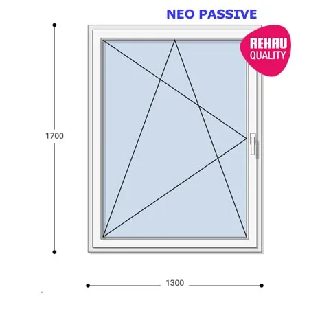 130x170 Műanyag ablak, Egyszárnyú, Bukó/Nyíló, Neo Passive Rehau
