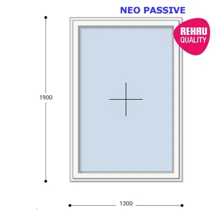 130x190 Műanyag ablak, Egyszárnyú, Fix Ablakszárnyban, Neo Passive Rehau