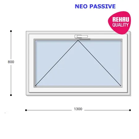 130x80 Műanyag ablak, Egyszárnyú, Bukó, Neo Passive Rehau