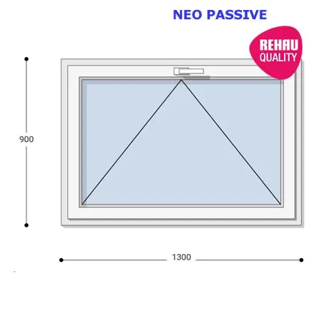 130x90 Műanyag ablak, Egyszárnyú, Bukó, Neo Passive Rehau