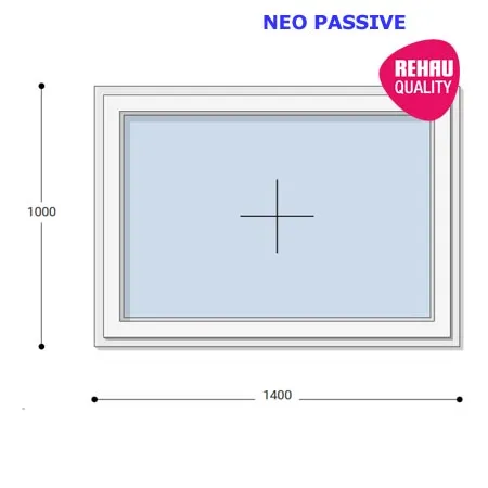 140x100 Műanyag ablak, Egyszárnyú, Fix Ablakszárnyban, Neo Passive Rehau