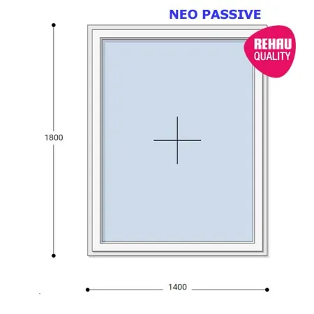140x180 Műanyag ablak, Egyszárnyú, Fix Ablakszárnyban, Neo Passive Rehau