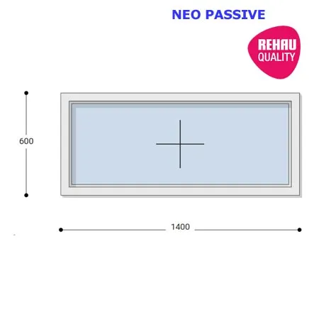 140x60 Műanyag ablak, Egyszárnyú, Fix, Neo Passive Rehau